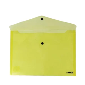 SOBRE CARTA PLASTICO HORIZONTAL CON BROCHE SBAH AMARILLO ATADO DE 12 PZAS.