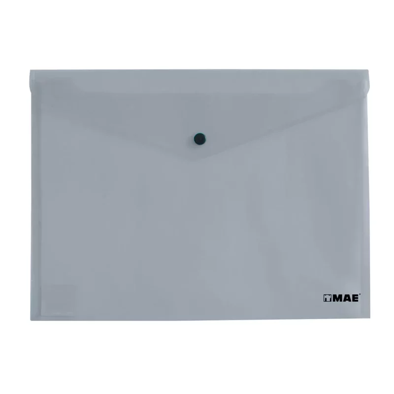 SOBRE CARTA PLASTICO HORIZONTAL C/BROCHE SBAH HUMO ATADO DE 12 PZAS.