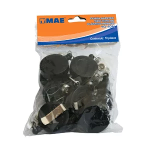 BROCHE PLASTICO YOYO C/10 NEGRO SOLIDO YO10N
