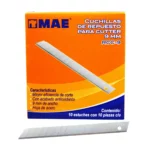 REPUESTO PARA CUTTER C/10 9MM CHICO RCC9 ATADO DE 10 PZAS.
