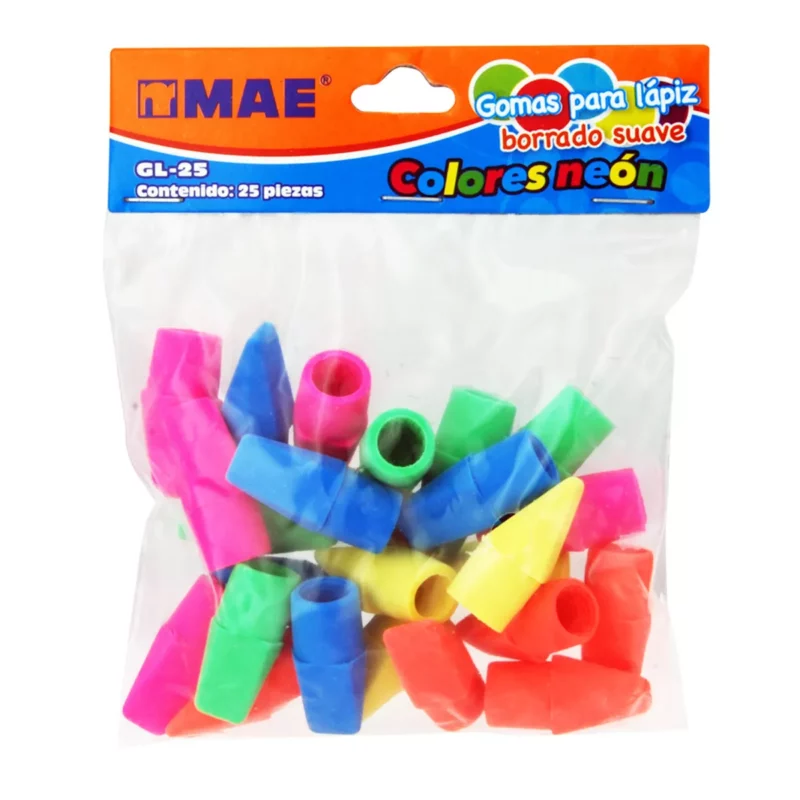 GOMA PARA LAPIZ TIPO CAPUCHON C/25 GL-25