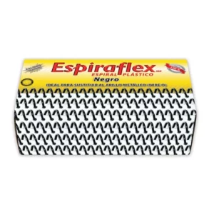 ESPIRAL PLASTICO NEGRO 8MM 1/4" C/145