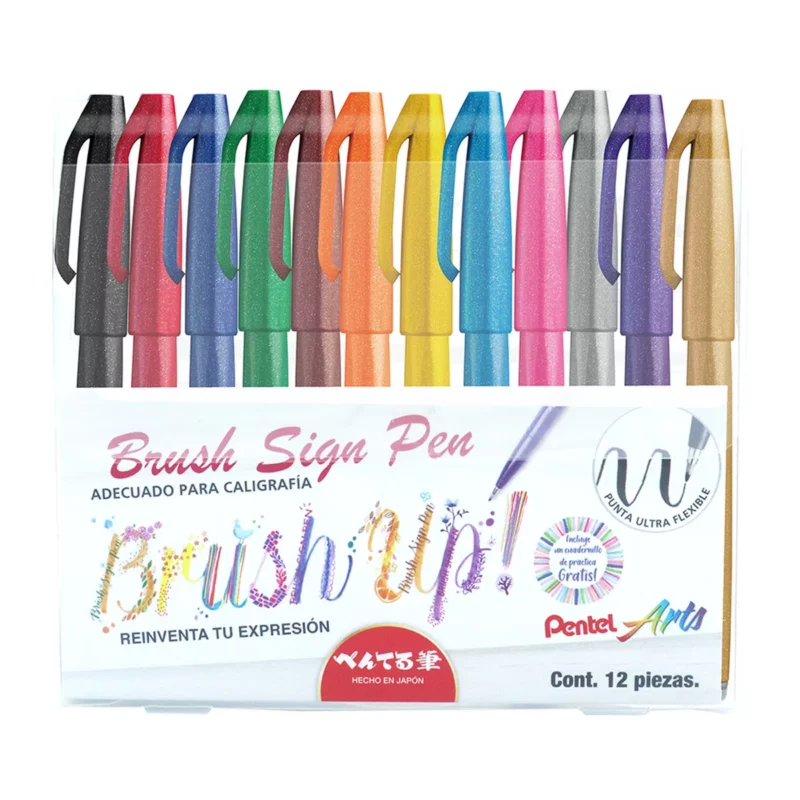MARCADOR BRUSH SING PEN C/12 BASICO SES15CM12EST