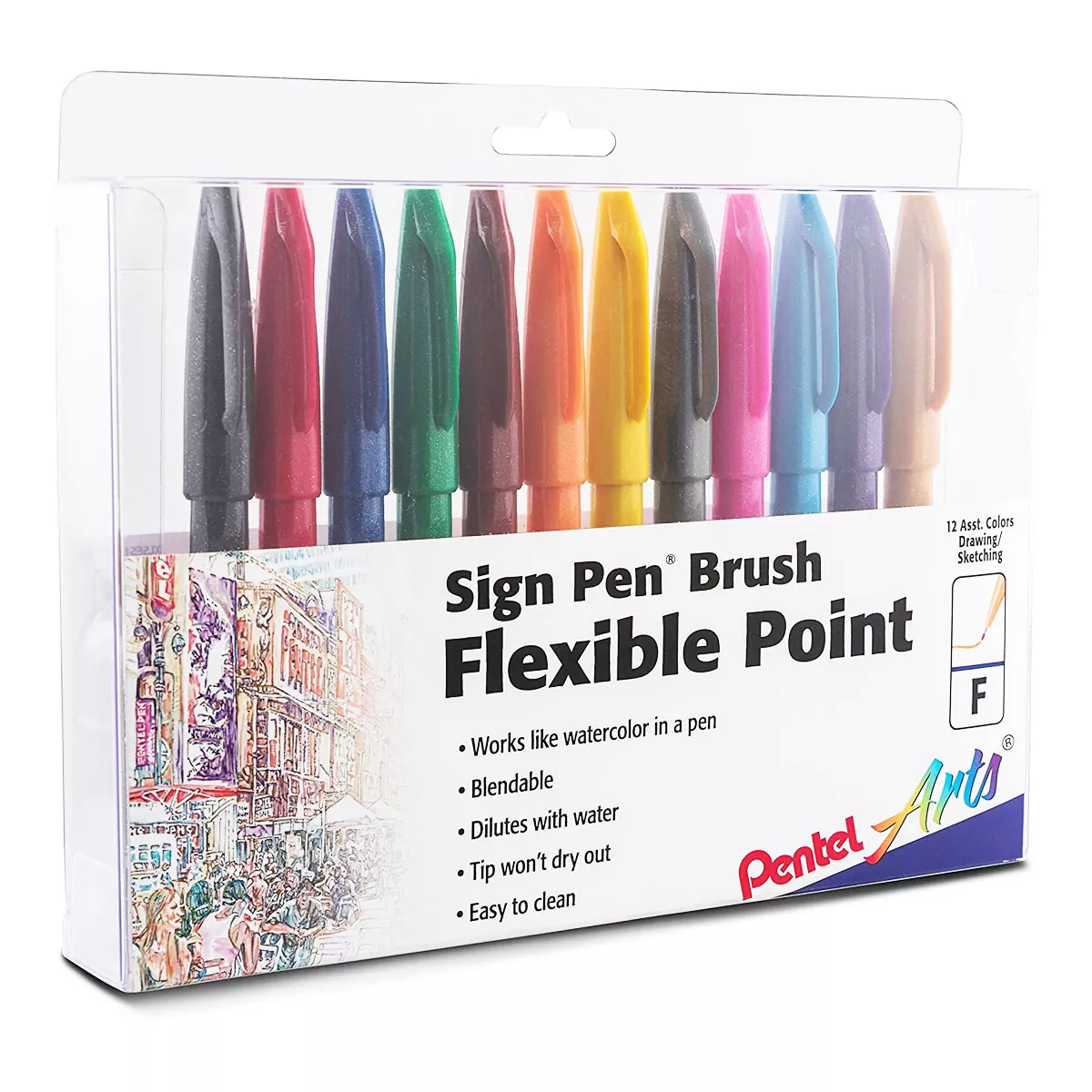 PLUMON PUNTA TIPO PINCEL C/12 PASTEL SES15CM212EST