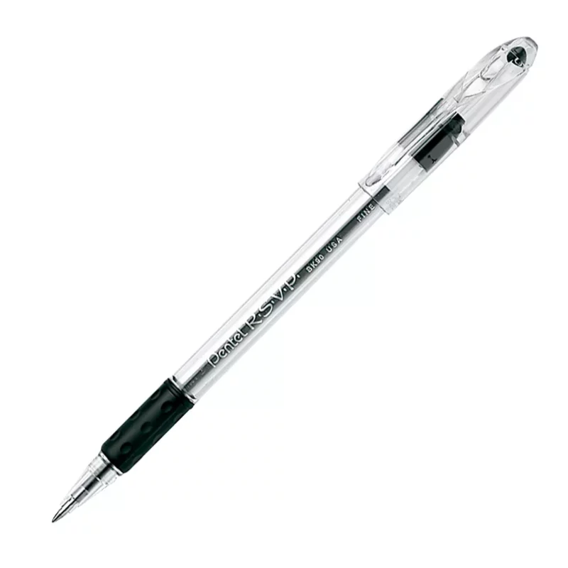 BOLIGRAFO RSVP 0.7MM BK90A NEGRO ATADO DE 6 PZAS.