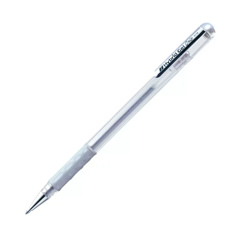 BOLIGRAFO HYBRID GEL K118Z PLATA ATADO DE 6 PZAS.