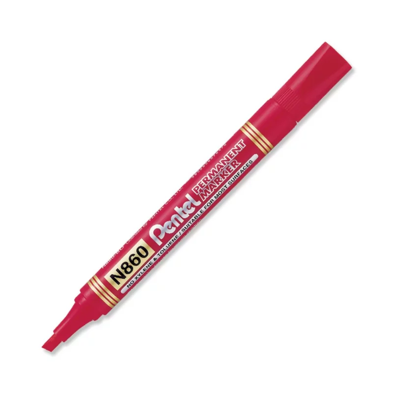 MARCADOR PERMANENTE CINCEL N860B ROJO ATADO DE 12 PZAS.