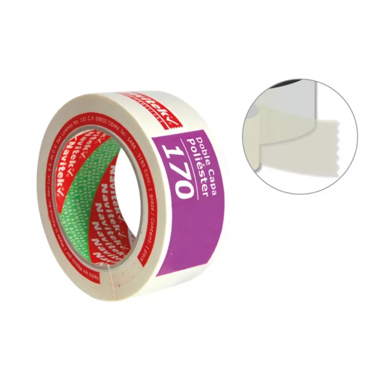 CINTA DOBLE CAPA POLIESTER 24MM X 50MTS ATADO DE 2 PZAS.
