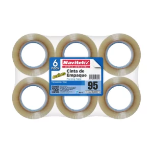 CINTA TRANSPARENTE DE EMPAQUE 95 240 48MM X 150MTS ATADO DE 6 PZAS.