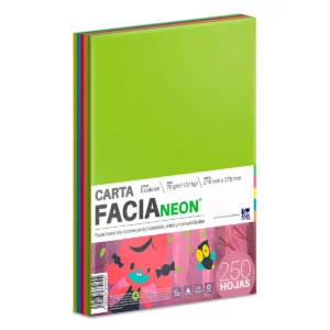 PAPEL FACIA CARTA C/250 MIXTO NEON