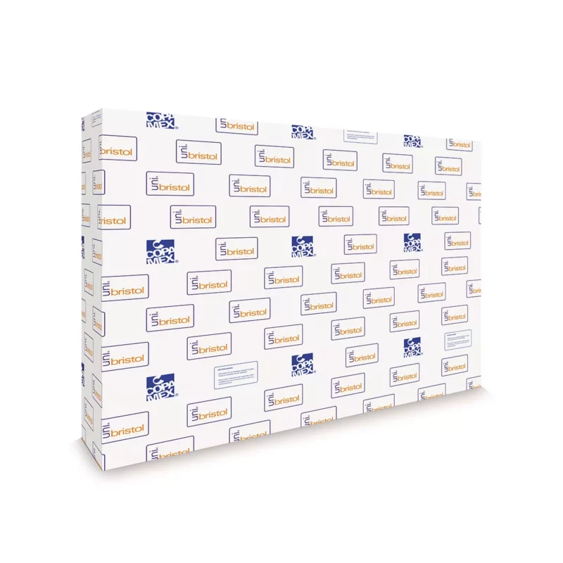 CARTULINA BRISTOL 50CM X 65CM 59KGS 180GRS BLANCA. ATADO DE 25 PZAS.