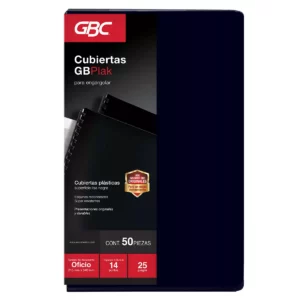 CUBIERTA OFICIO GBPLAK 25JG LISO NEGRO P3549