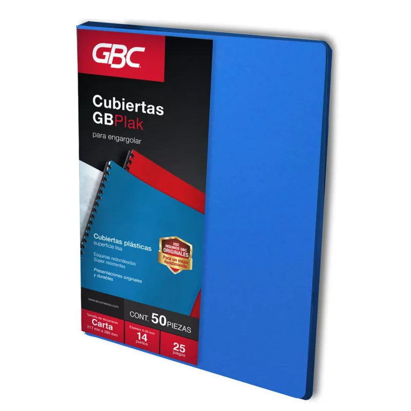 CUBIERTA CARTA GBPLAK 25JG LISO AZUL MED
