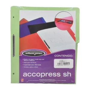 FOLDER CARTA ACCOPRESS M/C VERDE CLARO 4558 ATADO DE 10 PZAS.