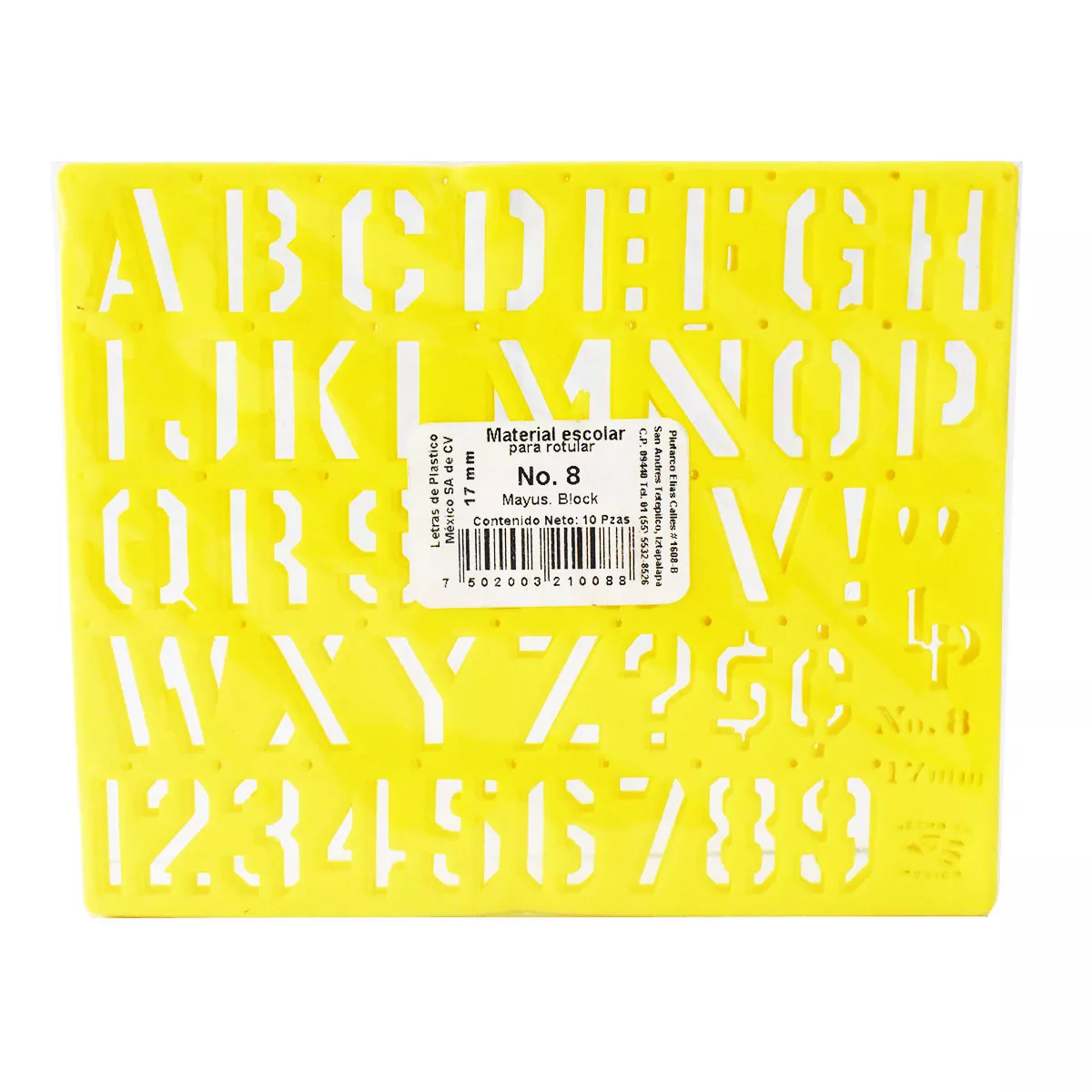 GIOSER NO. 8 17MM MAYUSCULA BLOCK ATADO DE 10 PZAS.