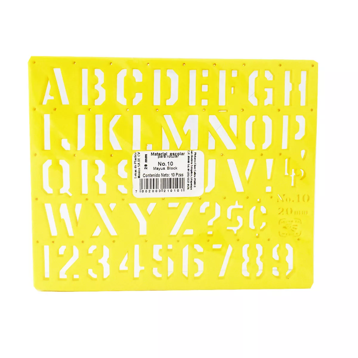 GIOSER NO. 10 20MM MAYUSCULA BLOCK ATADO DE 10 PZAS.