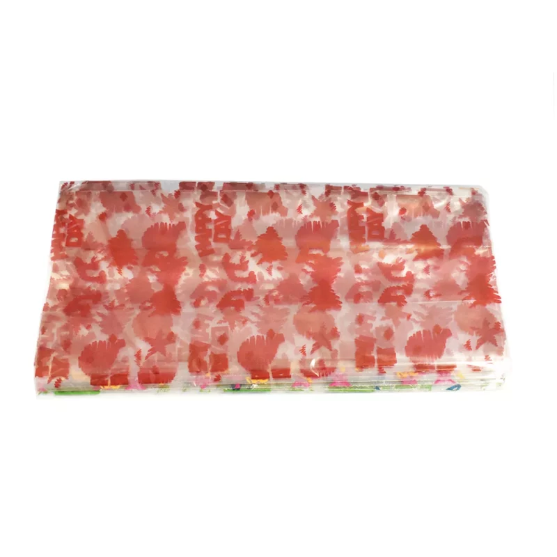 BOLSA CON FUELLE DECORADA 21X52.5CMS MEDIANA ATADO DE 25 PZAS.