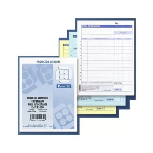 BLOCK REMISION TRIPLICADO 1/4 CTA R12 ATADO DE 10 PZAS.