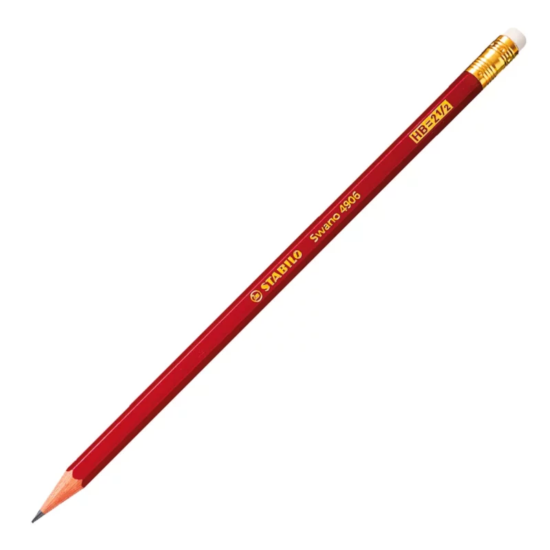 LAPIZ SWANO GRAFITO HB ROJO C/12 4906
