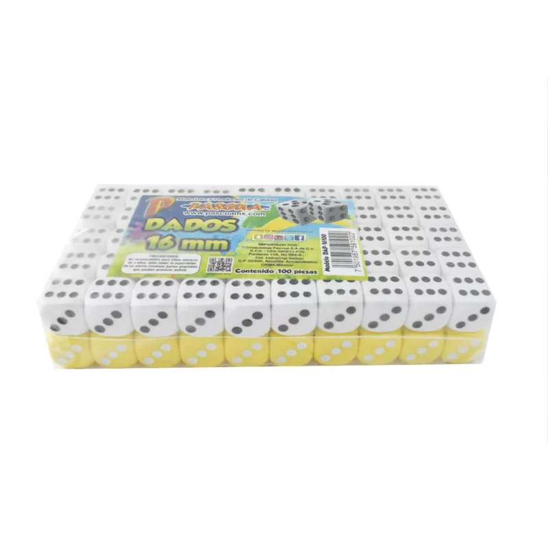 DADOS DE PLASTICO PASCUA 16MM C/100 SURTIDO