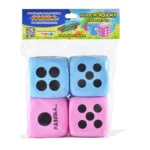 DADOS DE FOAMY 6.5X6.5CMS C/4 AZUL/ROSA