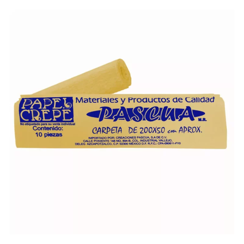 PAPEL CREPE PASCUA DORADO ATADO DE 10 PZAS.