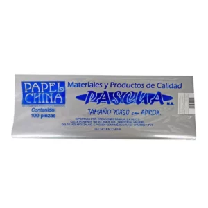 PAPEL CHINA PASCUA PLATA ATADO DE 100 PZAS.