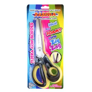 TIJERAS PARA FOAMY METALICA ZIG ZAG ATADO DE 2 PZAS.