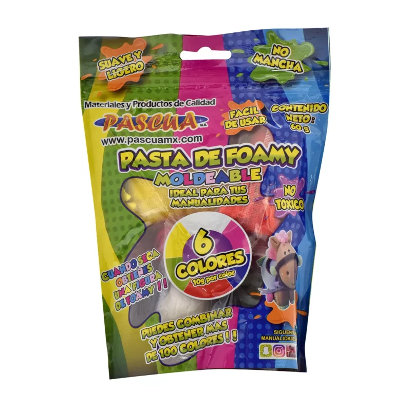 FOAMY MOLDEABLE PASCUA SURTIDO C/6 BASICO ATADO DE 2 PZAS.