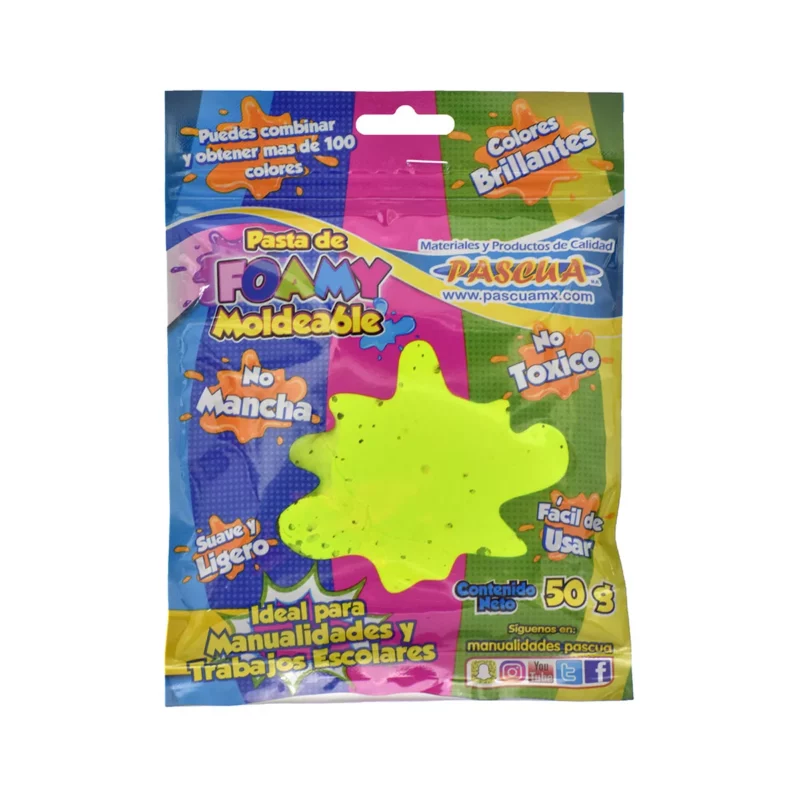 FOAMY MOLDEABLE PASCUA 50G AMARILLO CAN ATADO DE 2 PZAS.