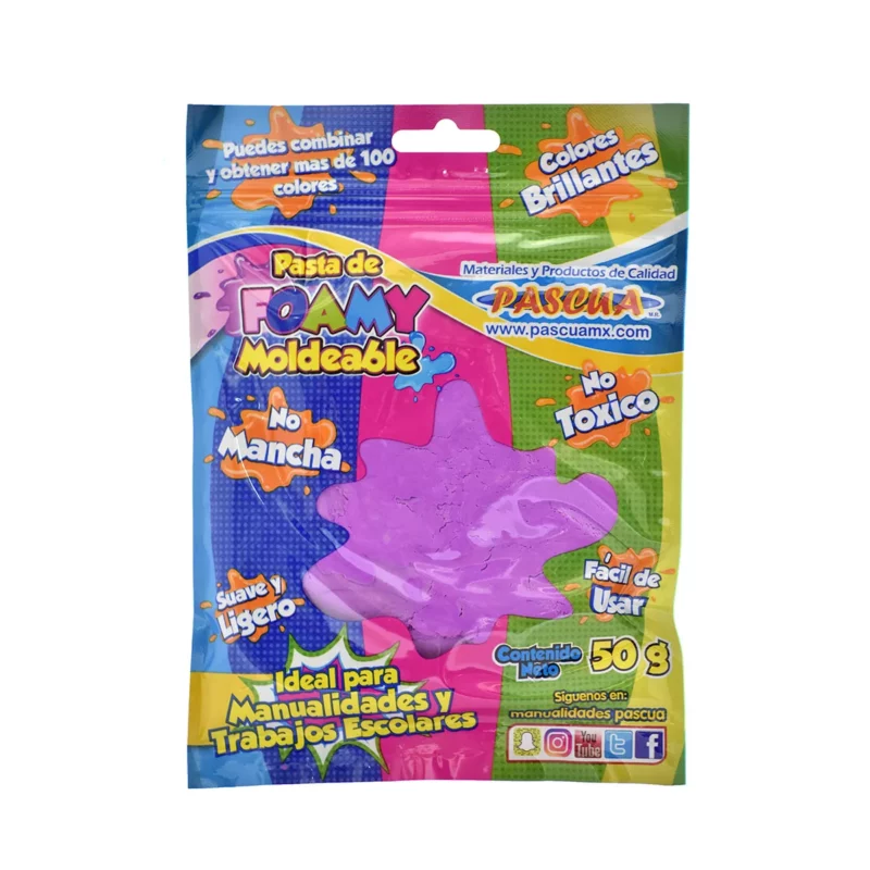 FOAMY MOLDEABLE PASCUA 50G MORADO ATADO DE 2 PZAS.
