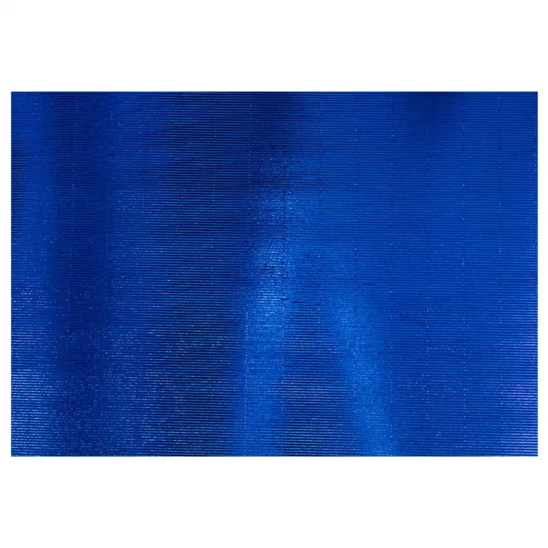 PAPEL CORRUGADO 77X54 027 METALICO AZUL ATADO DE 10 PZAS.