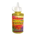 PEGAMENTO CON DIAMANTINA 60ML ORO CLARO ATADO DE 6 PZAS.