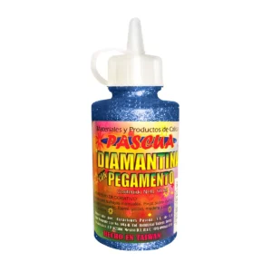 PEGAMENTO CON DIAMANTINA 60ML AZUL ELECTRICO ATADO DE 6 PZAS.