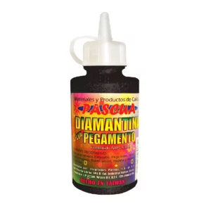 PEGAMENTO CON DIAMANTINA 60ML NEGRO ATADO DE 6 PZAS.