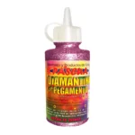 PEGAMENTO CON DIAMANTINA 60ML ROSA PASTEL ATADO DE 6 PZAS.