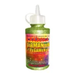 PEGAMENTO CON DIAMANTINA 60ML VERDE LIMON ATADO DE 6 PZAS.