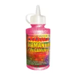 PEGAMENTO CON DIAMANTINA 60ML ROSA MEXICANO ATADO DE 6 PZAS.