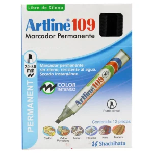 MARCADOR PERMANENTE CINCEL EK109 NEGRO ATADO DE 12 PZAS.