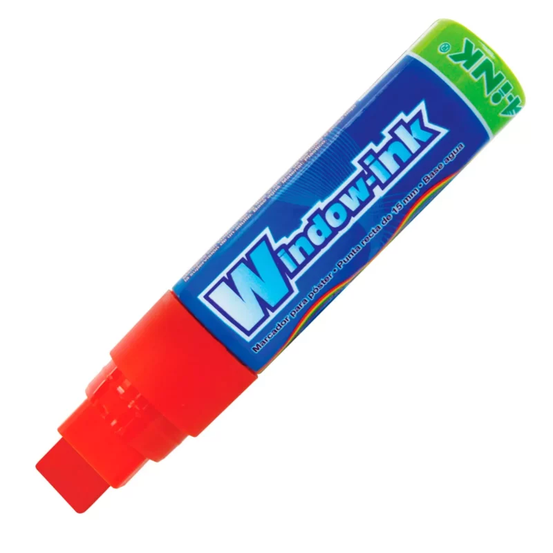 MARCADOR PARA VIDRIO INK ROJO ATADO DE 2 PZAS.