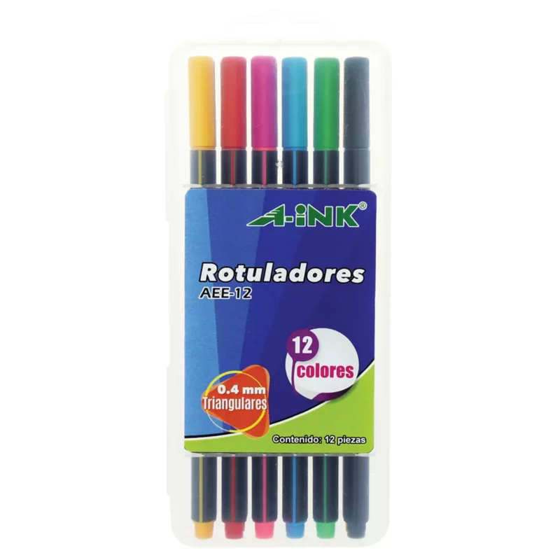 ROTULADOR 4MM C/12 COL SURTIDOS AEE12 ATADO DE 2 PZAS.