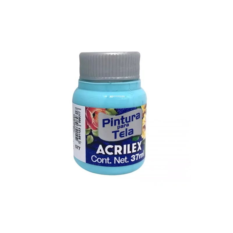 PINTURA ACRILEX MATE 37ML 501 AZUL TURQUESA ATADO DE 6 PZAS.