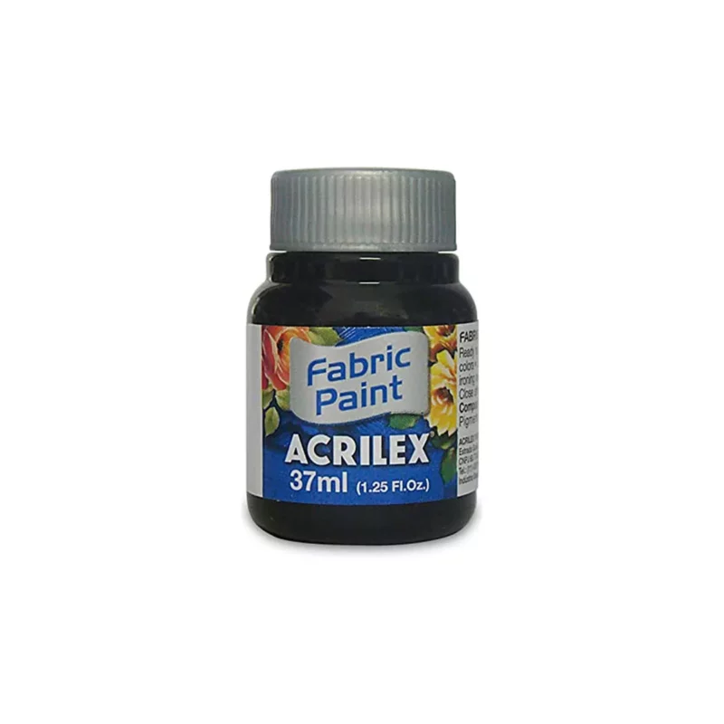 PINTURA ACRILEX MATE 37ML 520 NEGRO ATADO DE 6 PZAS.