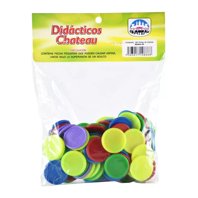 FICHAS C/100 DE COLORES