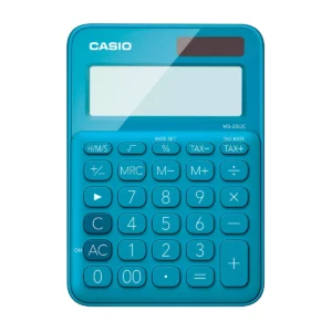 CALCULADORA CASIO MS20UC-BU-SEC AZUL ATADO DE 2 PZAS.