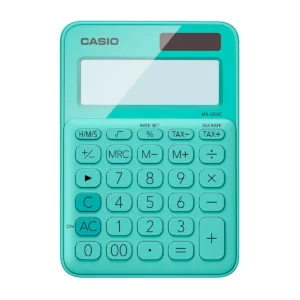 CALCULADORA CASIO MS20UC-GN-SEC VERDE ATADO DE 2 PZAS.