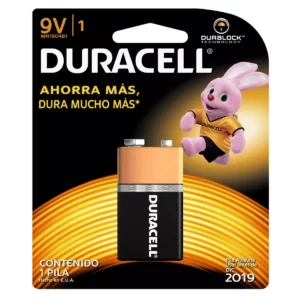 PILA DURACELL ALCALINA CUADRADA 9V ATADO DE 2 PZAS.