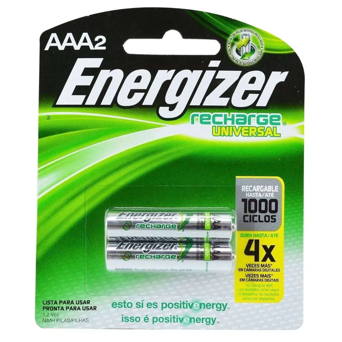 PILA ENERGIZER RECARGABLE AAA C/2