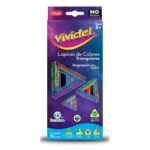 COLORES VIVIDEL 4MM C/12 TRIANGULAR ATADO DE 4 PZAS.