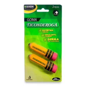 GOMA TICONDEROGA DIXON ATADO DE 10 PZAS.